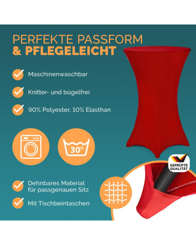 Stehtisch klappbar Ø72cm mit Husse Bordeaux