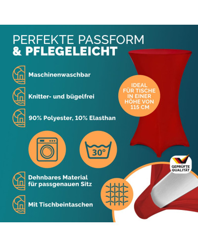 Stehtisch Aluminium höhenverstellbar Husse Rot
