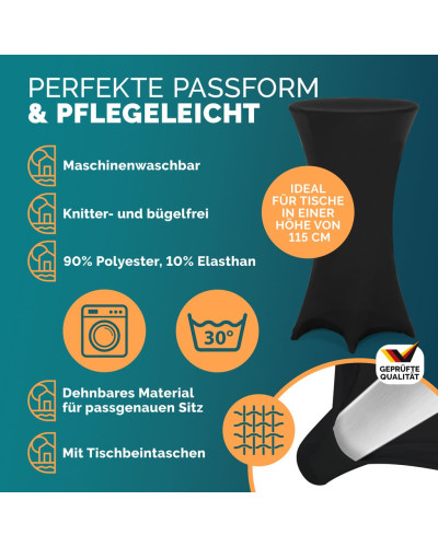 Stehtisch Aluminium Ø60cm Husse Schwarz