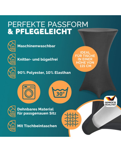 Stehtisch Aluminium Ø60cm Husse Anthrazit