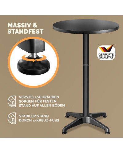 Stehtisch zwei Stück Set Aluminium Schwarz zwei in eins