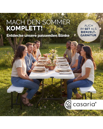 Klapptisch 183 Zentimeter Weiß Kofferfunktion Kunststoff