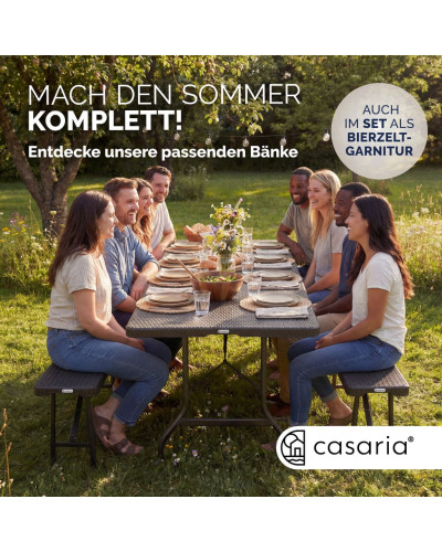 Gartentisch Rattan Optik 180 Zentimeter Schwarz