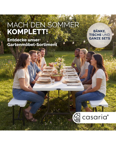 Buffet Klapptisch 220 Zentimeter wetterfest Weiß