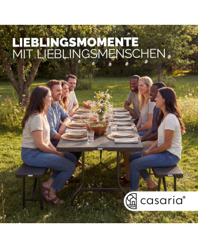 Bierzeltgarnitur 180cm Malmö 3-tlg Schwarz Klappbar HDPE