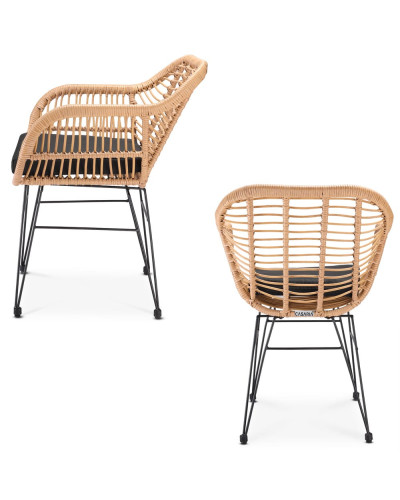 Polyrattan Garden Set Bali 3-Piece Natural