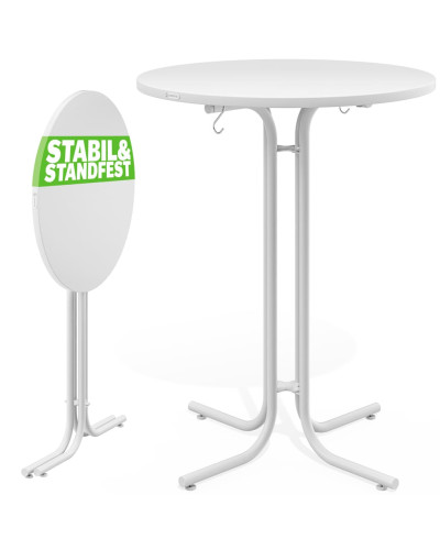 Stehtisch klappbar Weiß 70 Zentimeter wetterfest