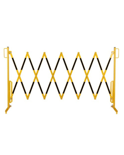 Scissor gate yellow-black, extendable steel scissors 3600 mm. Buy in the online store.