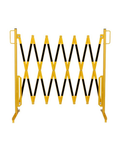 Scissor gate yellow-black, extendable steel scissors 3600 mm. Buy in the online store.