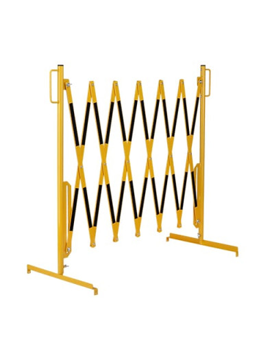 Scissor gate yellow-black, extendable steel scissors 3600 mm. Buy in the online store.