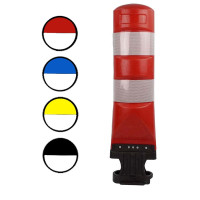 Leitboy Bollard L120 in red with reflective stripes, self-erecting