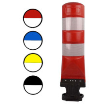 Leitboy Bollard L120 in red with reflective stripes, self-erecting