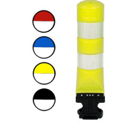 Leitboy Bollard L120 in yellow with reflective stripes, self-erecting