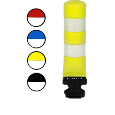 Leitboy Bollard L120 in yellow with reflective stripes, self-erecting