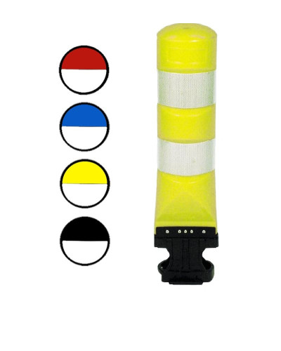 Leitboy Bollard L120 in yellow with reflective stripes, self-erecting  - HORIZONT