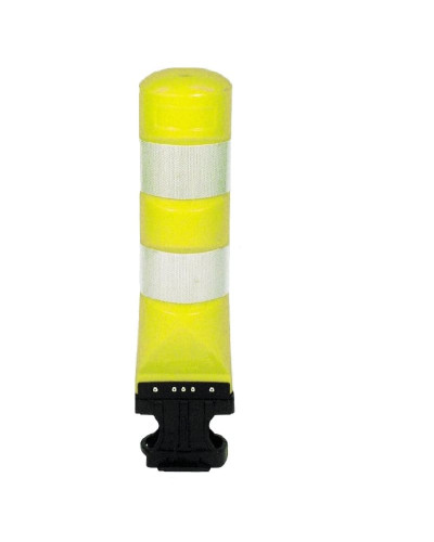 Leitboy Bollard L120 in yellow with reflective stripes, self-erecting  - HORIZONT