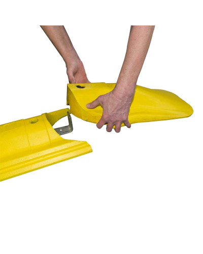 Guide rail end piece B - LN 62 yellow WITHOUT hook - HORIZONT