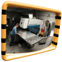 Check Point industrial mirror in yellow and black frame 40x60 cm