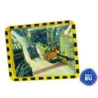 Industriespiegel eckig gelb/schwarz 60x80 cm