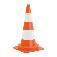 Traffic cone red daylight/white, soft PVC, 75 cm, 3.1 kg. SET of 10 pieces 