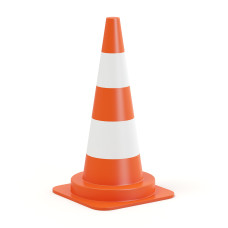 Traffic cone red daylight/white, soft PVC, 75 cm, 3.1 kg. SET of 10 pieces 