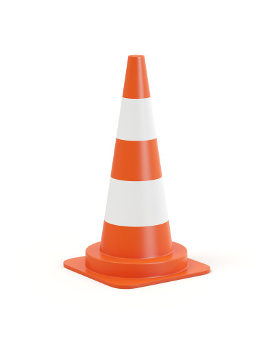 Traffic cone red daylight/white, soft PVC, 75 cm, 3.1 kg. SET of 10 pieces  - INCAPCORP