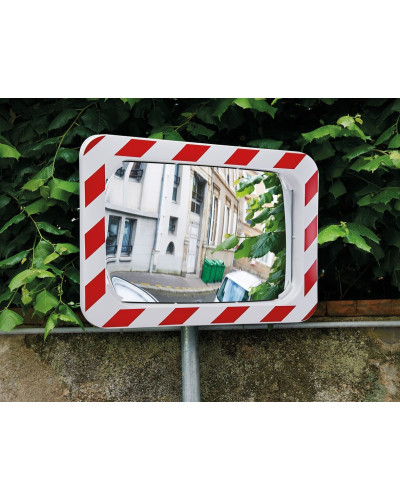 Verkehrsspiegel rot-weiß 400x600mm Polymir online kaufen