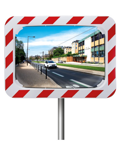 Verkehrsspiegel rot-weiß 400x600mm Polymir online kaufen