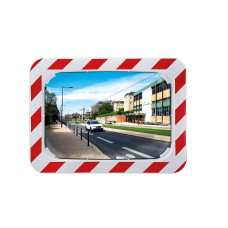 Traffic mirror red-white 400x600mm Polymir