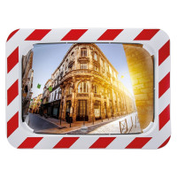 Traffic mirror red-white 600x800mm Polymir