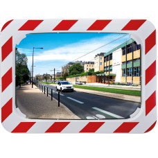 Traffic mirror red-white 800x1000mm Polymir