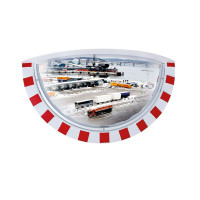 Traffic mirror three-way mirror red/white 400x800mm P.A.S.