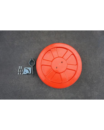 Acrylic glass traffic mirror, red-white, diameter 80 cm  - Buy in the online store.