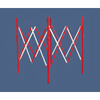 Expandable Crowd Control Barrier | 4-Piece | Steel | Red-White | L:1000mm