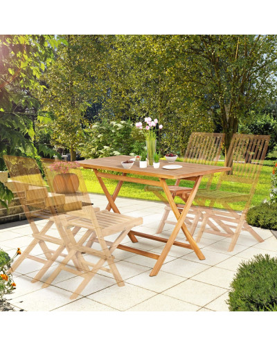 Teak Gartentisch klappbar Massivholz 125 mal 60 Zentimeter