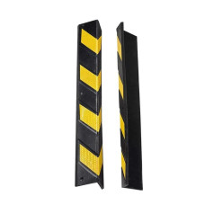 Corner protection profiles made of rubber for screwing on, solid, black-yellow 