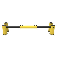 Dock gate, customised, internal dimensions 2300 to 3300 mm, yellow-black