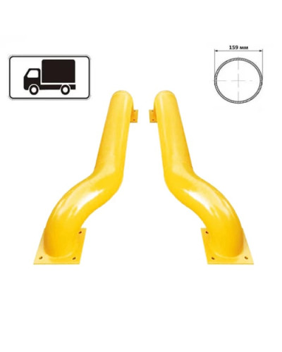 Truck entry aid made of Ø152.4 mm round tube, impact protection beam for dowelling, yellow  - INCAPCORP. Buy in the online store.