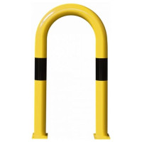 Impact protection bar, steel tube Ø 76 mm for dowelling, yellow 