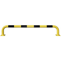 Rammschutz-Bügel  aus Stahlrohr Ø 60 mm ortsfest, für Dübelbefestigung, gelb-schwarz 