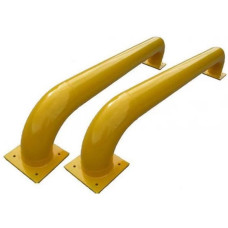 Impact protection beam, round steel tube Ø 76 mm for dowel fastening, yellow