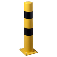 Steel tube bollard D 152 x 3.2 mm stationary, for dowel attachment, yellow-black 