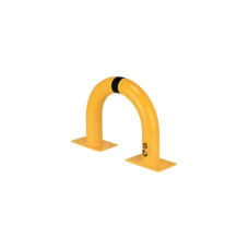 Steel hoop protection guard D 76 mm H 350 x W 420 mm, yellow-black, indoor use, TEUV-tested