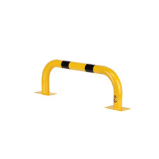 Steel hoop protection guard D 76 mm H 350 x W 1000 mm, yellow-black, indoor use, TEUV-tested