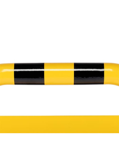 Steel hoop protection guard with underride guard, D 76 mm H 600  x W 790 for dowelling, Yellow-Black, indoor use  - INCAPCORP. Buy in the online store.