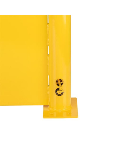 Steel hoop protection guard with underride guard, D 76 mm H 600  x W 790 for dowelling, Yellow-Black, indoor use  - INCAPCORP. Buy in the online store.