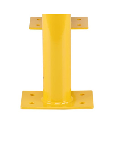 Steel hoop protection guard with underride guard, D 76 mm H 600  x W 790 for dowelling, Yellow-Black, indoor use  - INCAPCORP. Buy in the online store.