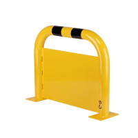 Steel hoop protection guard with underride guard, Yellow-Black, D 76 mm H 600 x W 790 mm, indoor use, TEUV-tested