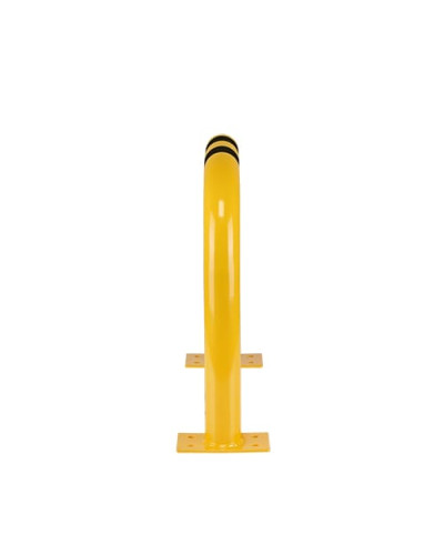 Steel hoop protection guard with underride guard, D 76 mm H 600  x W 790 for dowelling, Yellow-Black, indoor use  - INCAPCORP. Buy in the online store.