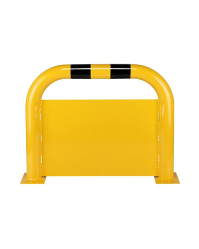 Steel hoop protection guard with underride guard, D 76 mm H 600  x W 790 for dowelling, Yellow-Black, indoor use  - INCAPCORP. Buy in the online store.